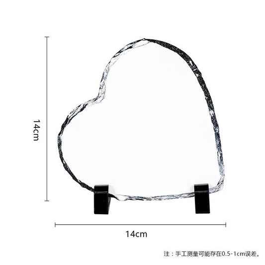 Personalized Picture Frame Custom Photo Stone Rock Slate Plaque Frames, Customized Gifts for Mothers Fathers Day Valentine's Day Wedding Birthday Christmas, Heart Shape