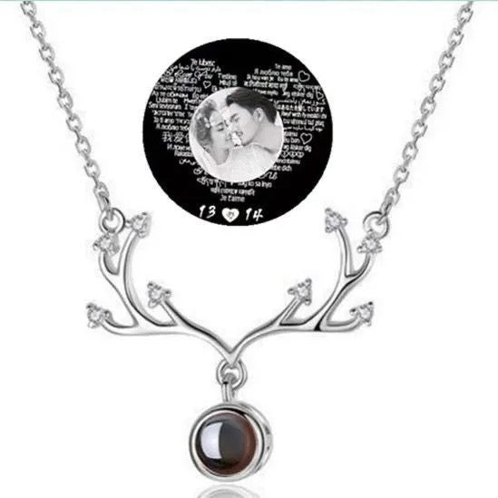 Custom Projection Necklace 925 Sterling Silver for Her/Him Unique Personalized Gift Free shipping