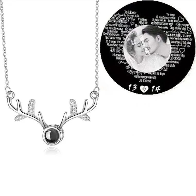 Custom Projection Necklace 925 Sterling Silver for Her/Him Unique Personalized Gift Free shipping