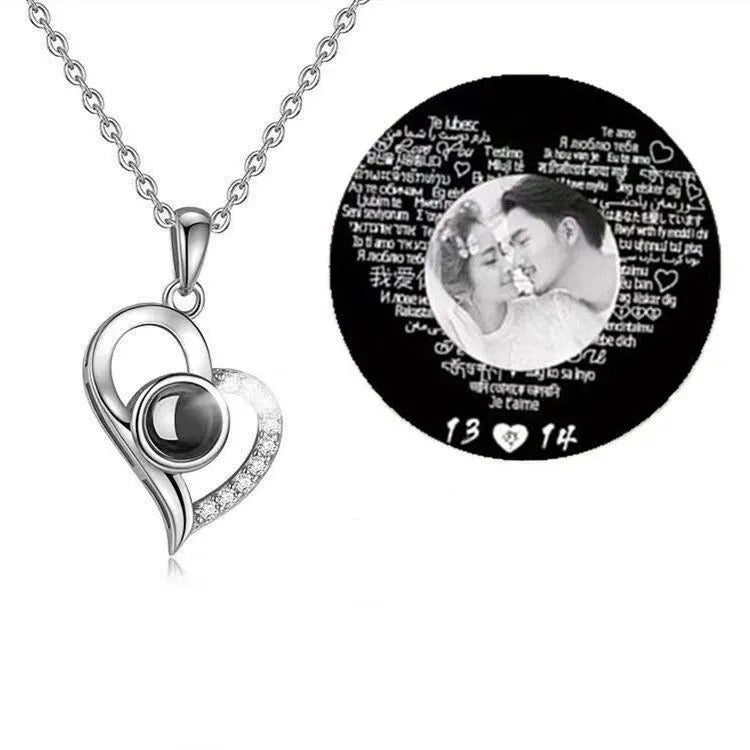 Custom Projection Necklace 925 Sterling Silver for Her/Him Unique Personalized Gift Free shipping