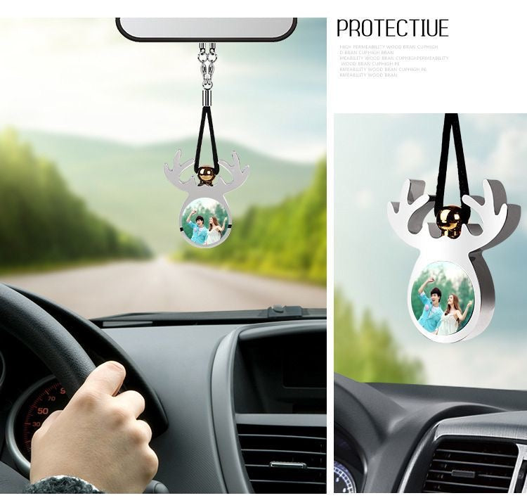 Customizable Car Air Freshener with Photo - Long-Lasting Scented Hanging Ornament | Gift for Dad, Mom, Him, Her