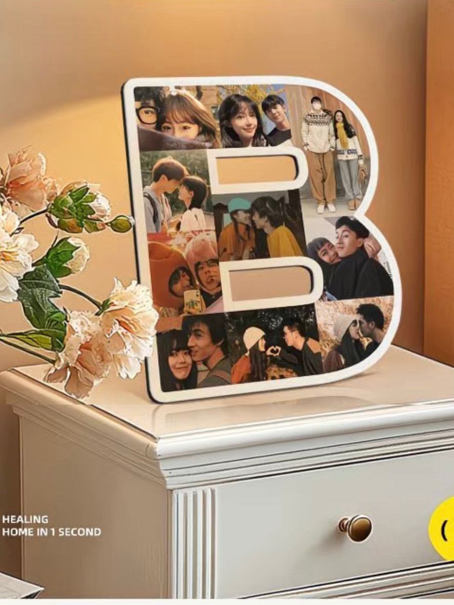 Custom Letter Photo Frame - Customize the A-Z letters with your photos to create personalized wall or desktop decoration