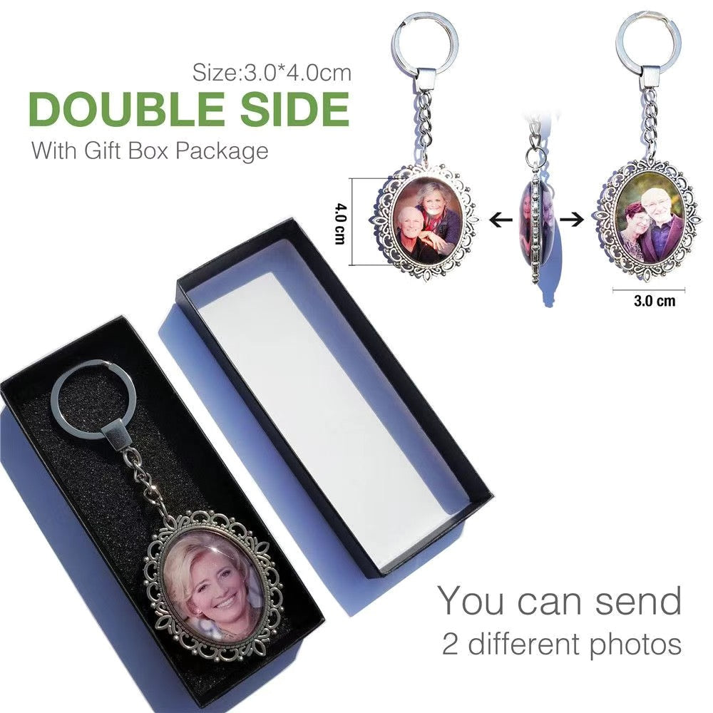 Personalized Double-Sided Picture Keychain - Custom Couples, Family & Pet Keepsake Gift