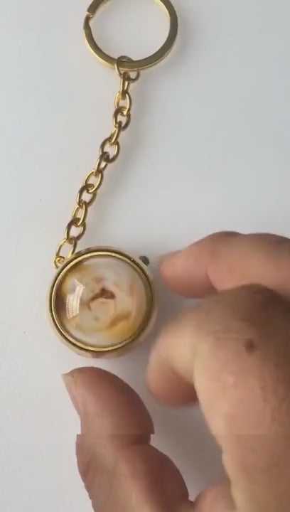 Personalized Alloy Pocket Watch with Rotating Custom Photo - Quartz Mechanism, Unique Birthday/Anniversary Gift